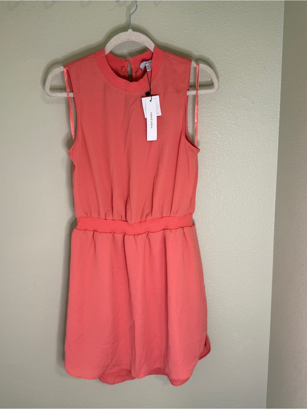 Naked Zebra Coral Sleeveless Mini Dress